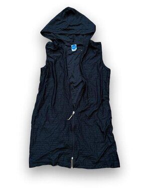 Dotti Black Semi-Sheer Hooded Swim Coverup S/M